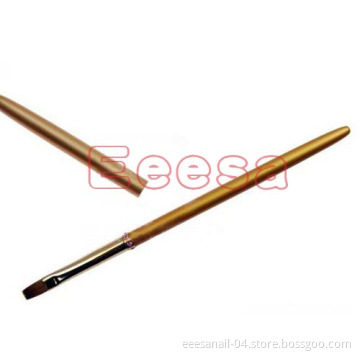Natural Hair Kolinsky Sable Metal Handle #6 Flat Gel Nail Brush